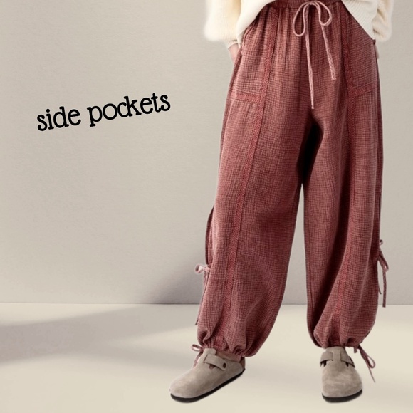 📌 EASEL Lace Trim, Side Slits W/ Self-Ties, Lightweight Mineral Wash Soft Cotton - Picture 10 of 16